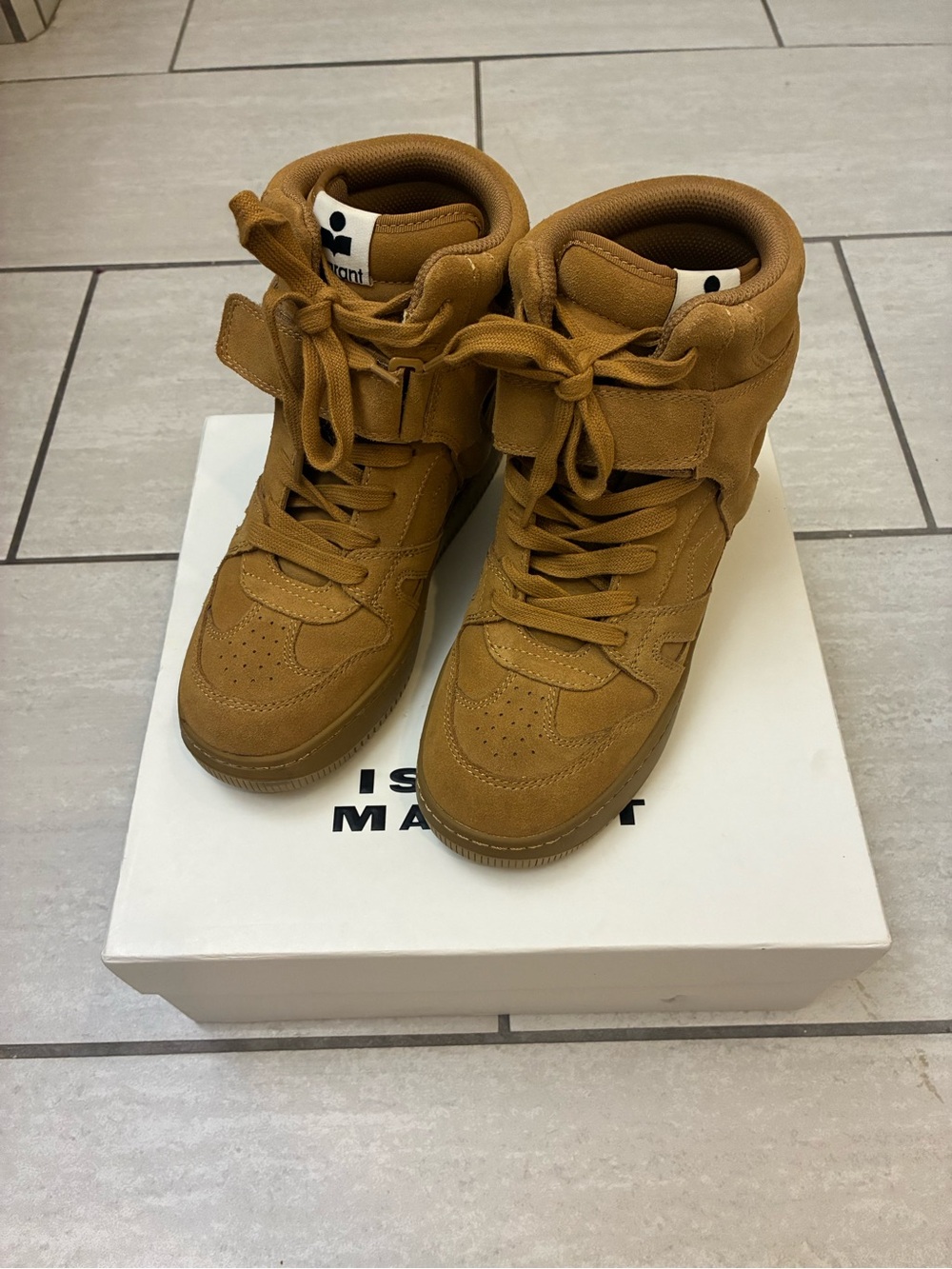 Isabel Marant Wedge Brown High Top Sneakers Size 38